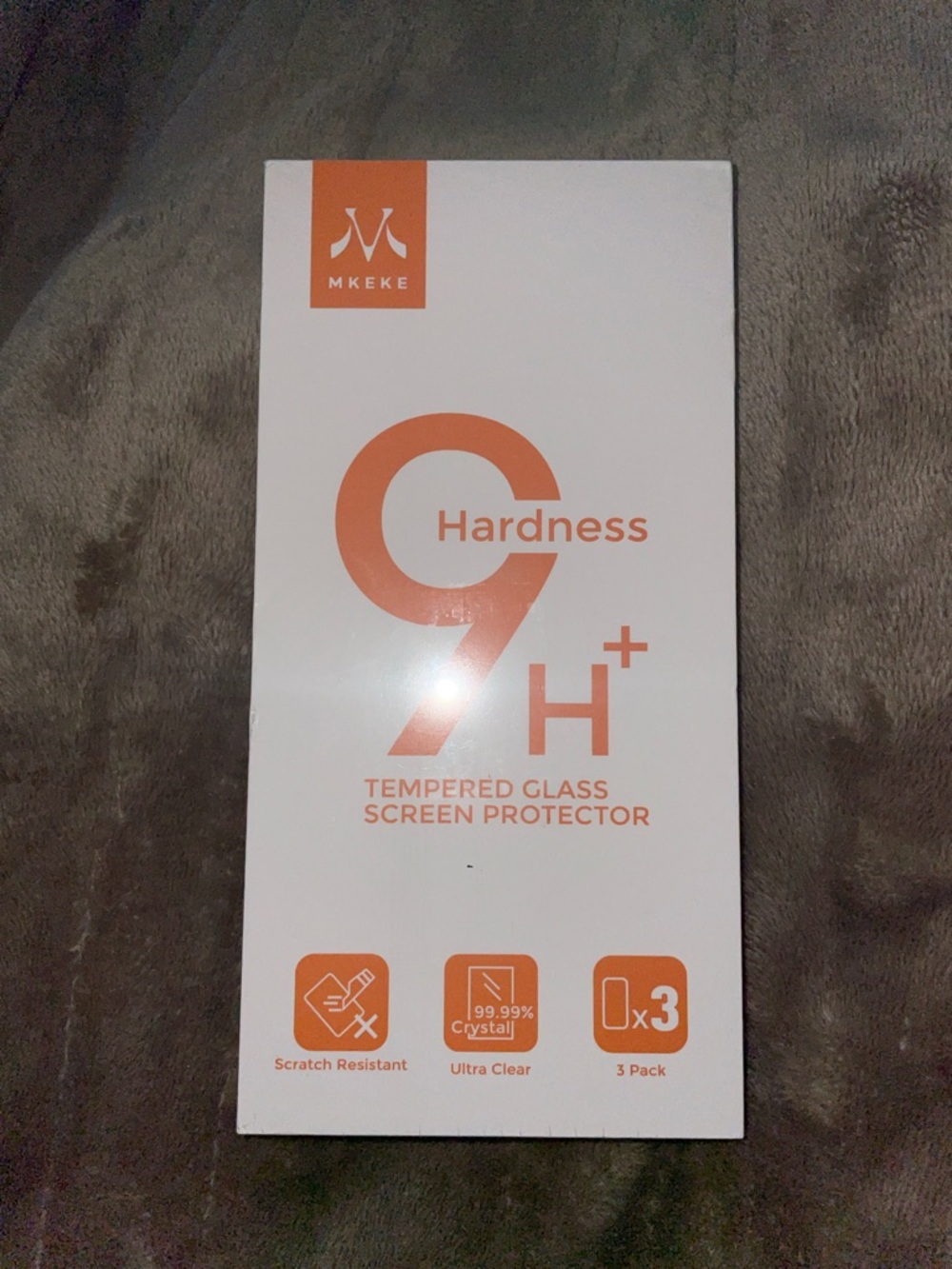 9H Tempered Glass Screen Protector - Orange/White (3 Pack)
